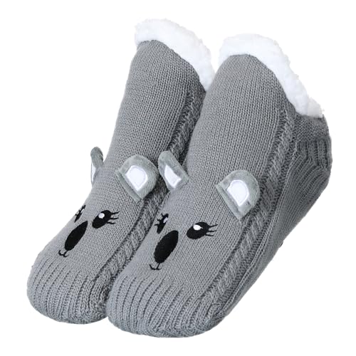 Image of ZYZX Cute Animal Slipper Socks for Women with Grips,Fuzzy Socks Indoor