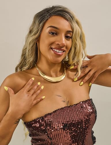 Chunky Gold Choker Collar Necklace for women Trendy Adjustable Gold Choker Necklace Statement Jewelry3