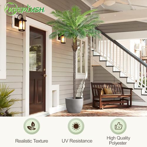 Image of 10ft Tall Artificial Phoenix Palm Tree for Outdoor Indoor Decor, Large Faux Coconut Silk Palm Tree Tropical Fake Tree Perfect for Outside Patio Poolside Home Office Decor (Set of 2)