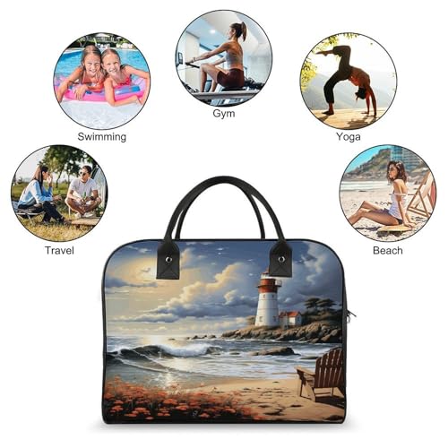 Bolso para portátil Sea Lighthouse Sandbeach con correa y asa miniatura 4