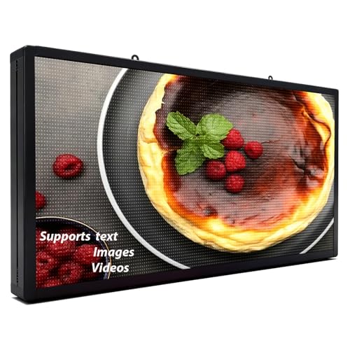 Image of P6 Programmable LED Sign Supports Text /Image /Video, 40 inchx17 inch Outdoor Scrolling LED Digital Display for Business, IP65 Waterproof Electronic Message Board with WiFi & USB Control