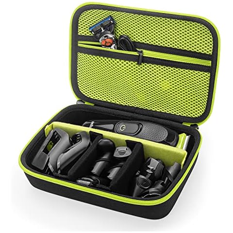 Yinke Tasche für Braun Multi Grooming Kit MGK7331 MGK7320 BT7350 MGK7220 MGK3242 MGK5280 MGK3021 BT7240 BT5242 BT5065 Haarschneider und Barttrimmer, Hart Reise Tragen Hülle Case (Green) Cover