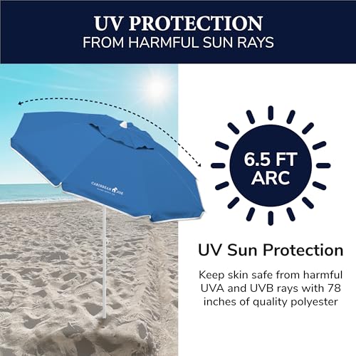 Caribbean Joe CJ-TUVC78BL Beach Umbrella, Portable And Adjustable Tilt Sun Umbrella thumb #2