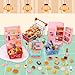 DULEFUN 143pcs Mini Shopping Cart Basket Miniature Food Drink Bottle Toys, Supermarket Shelve Metal Handcart Cash Register for Dollhouse Store AccessoryPretend Play Cosplay Game Kids Party Favor