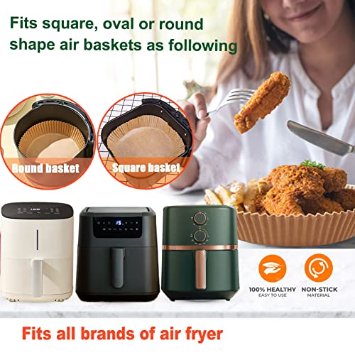 Image of Large Air Fryer Disposable Paper Liner Round, 10 Inch Parchment Liners Non-Stick Fryer Paper Pads Baking Paper Food Grade for 7qt Power XL Air Fryer, Baking Roasting Microwave