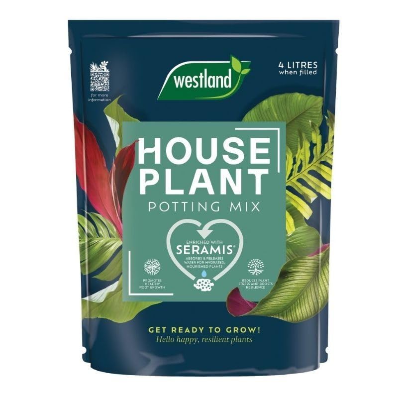 Houseplant Potting Mix 4L Peat Free Seramis Granules Perlite Zinc Complex Peace Lily Snake Plant Swiss Cheese Calathea Indoor Compost