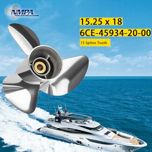 Image of VIF Jason Marine OEM Upgrade Stainless Steel Boat Propeller Compatible with Yamaha 150hp 175hp 200hp 220hp 225hp 250hp F150 F175 F200 F225 Outboard Engines,15 Spline Tooth