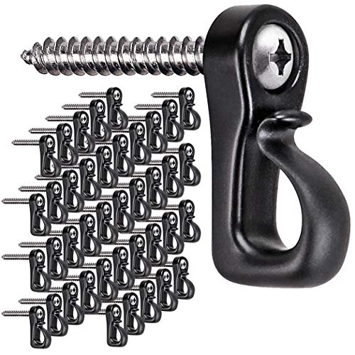 SELEWARE Q-Hanger, Home Christmas Light Hanger Hooks Outdoor with Phillips Screw for Garage New Year Party Outdoor Easy Release Wire and Fairy Led Lights, Widthwise Screw Hooks Indoor (40)