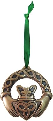 Royal Tara Bronze Plated Hanging Ornament, Claddagh Ring Design