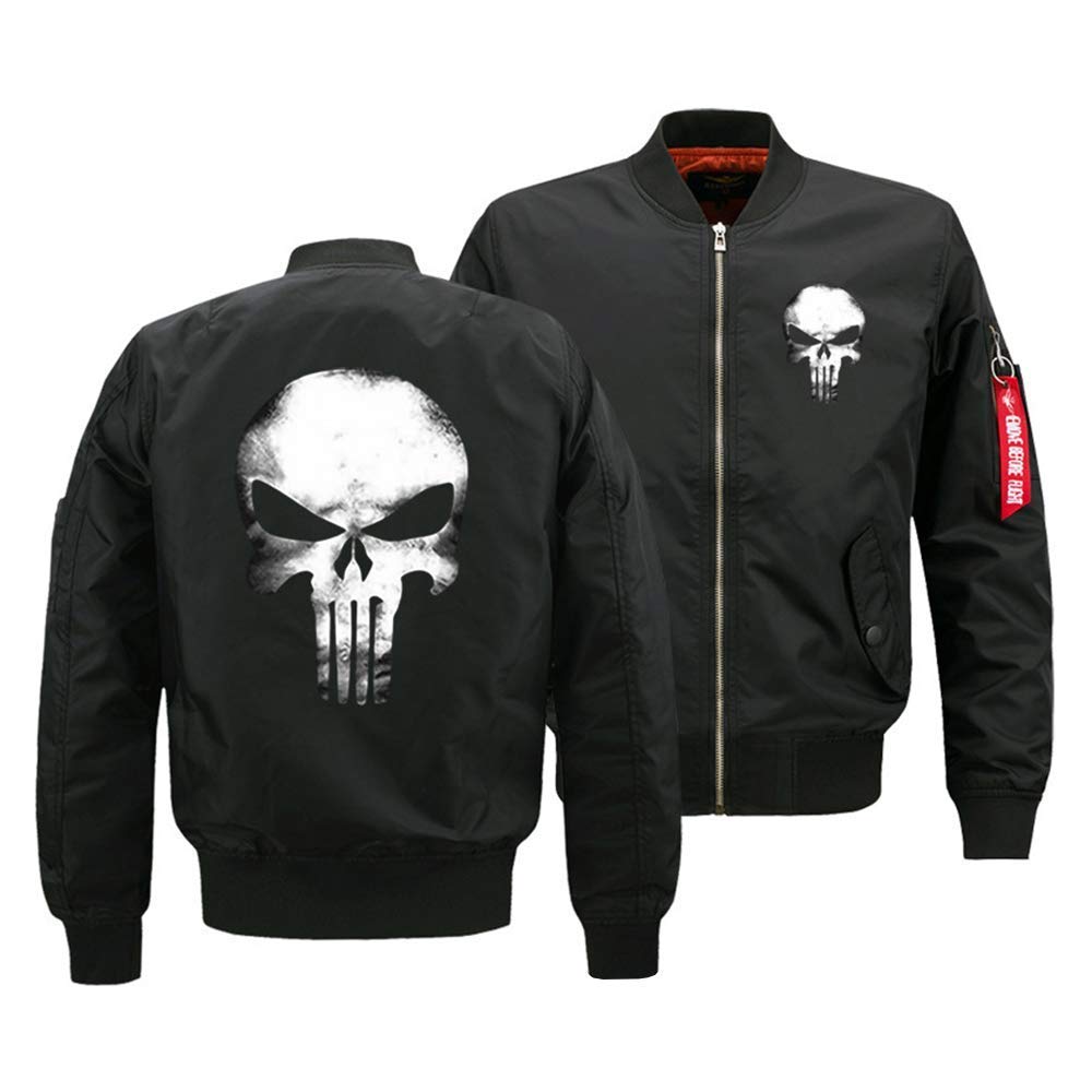Męska kurtka bomberka Punisher Skull College, kurtka pilotka, bluza z kapturem, bluza z kapturem, kurtka przejściowa