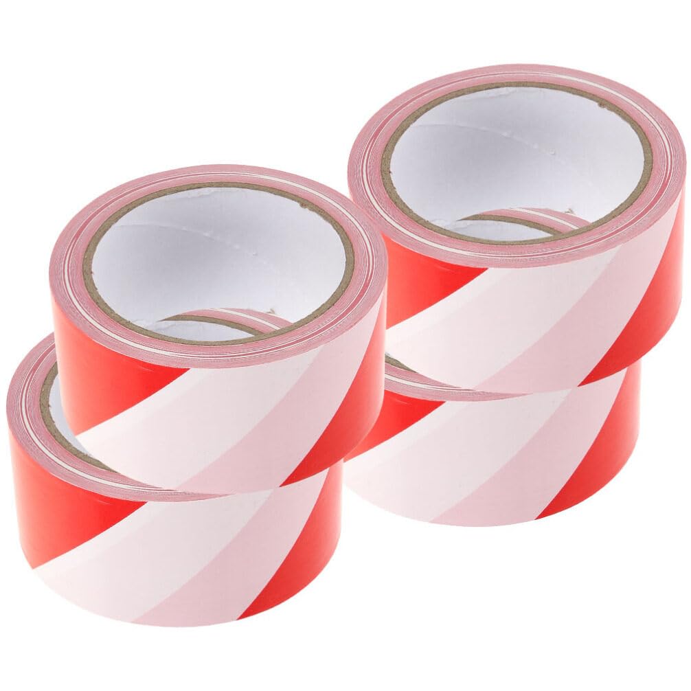 Ruban de Signalisation Rouge en Pe, Lot de 4 Rouleaux