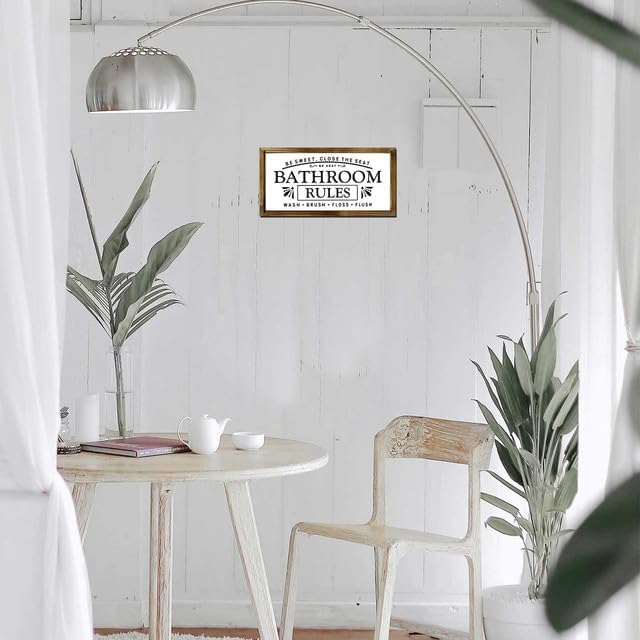 Bathroom Decor,Bathroom Rules Wooden Hanging Bathroom Wall Sign,Bathroom Decor