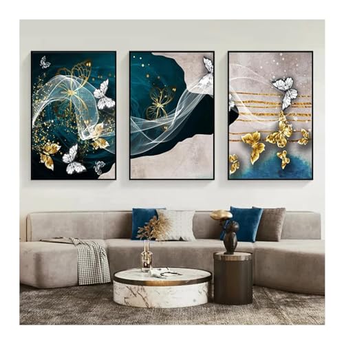 Peinture sur toile de luxe avec lignes géométriques abstraites et éclats dorés