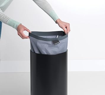 Brabantia 120008 Cork Lid Laundry Hamper with Removable Inner Bag, 9.2 Gallon (35L), Black