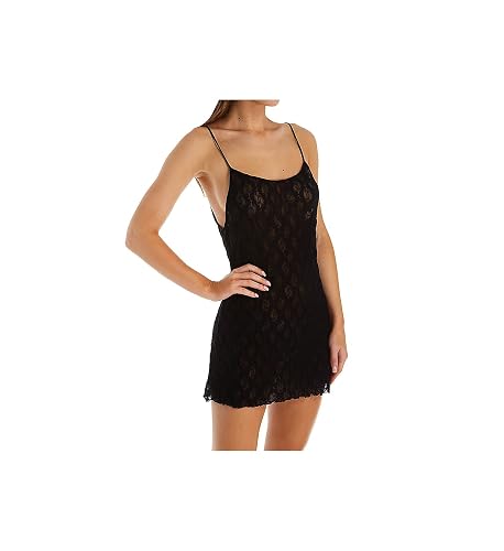 Only Hearts Women's Stretch Lace V Back Chemise - Medium - Black