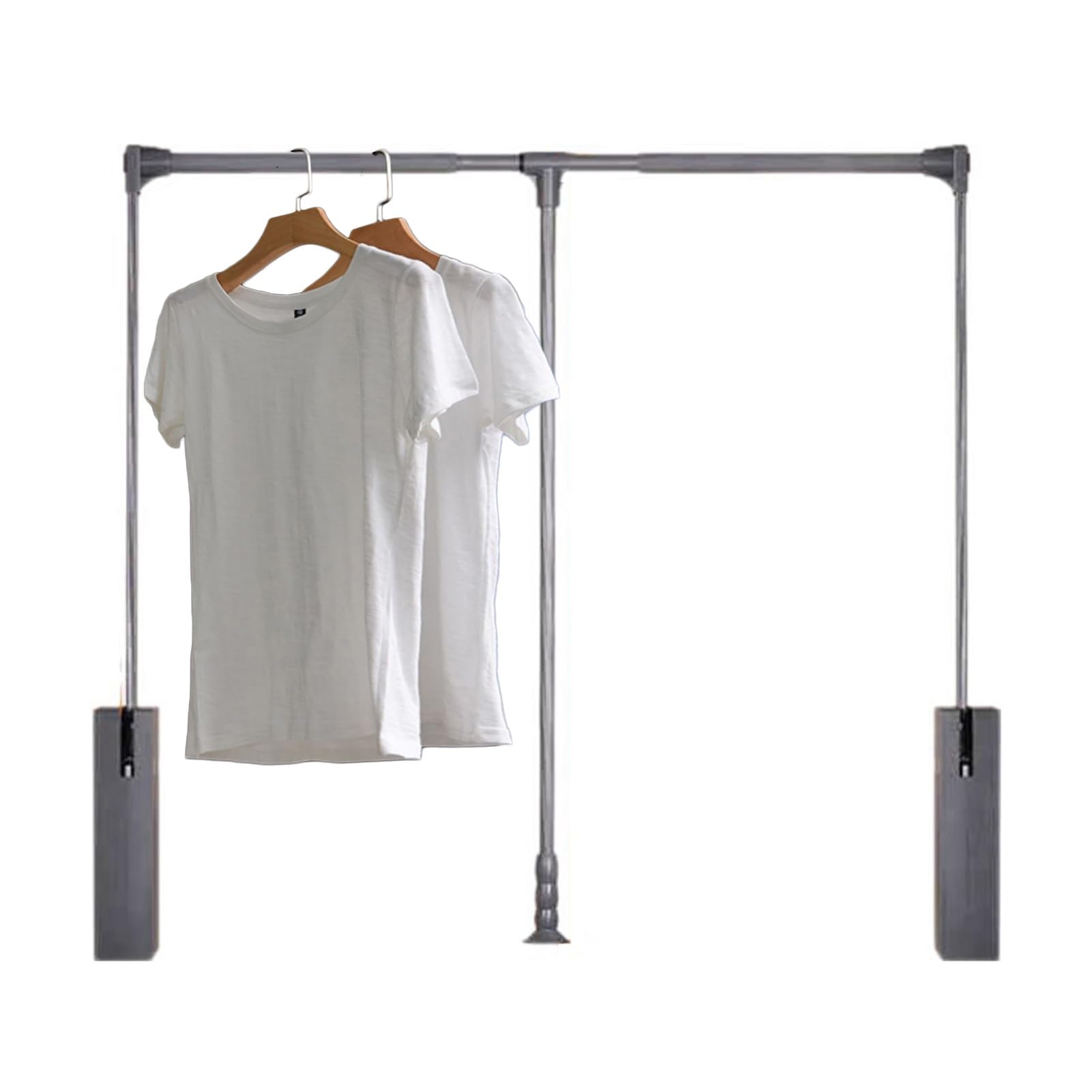 Barre de penderie escamotable réglable 52-66 cm fixation latérale