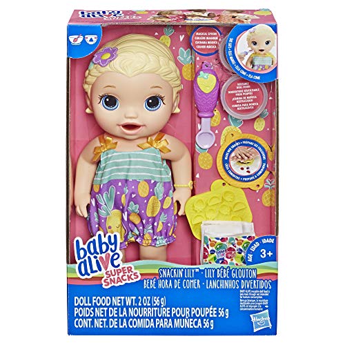 Boneca Baby Alive Lanchinhos Divertidos Loira - Com acessórios e comidinha - E5841 - Hasbro