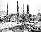 1893 World's Fair Alaskan Indian Totem Poles and Houses 8x10 Photograph Photo Print