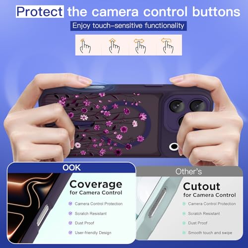 OOK for iPhone 17 Pro Case Magnetic Purple Wild Flowers Design by OOK - Used condition - Image 3