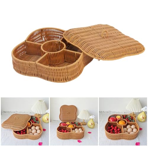 Panier de table haut de gamme en rotin synthétique 5 compartiments