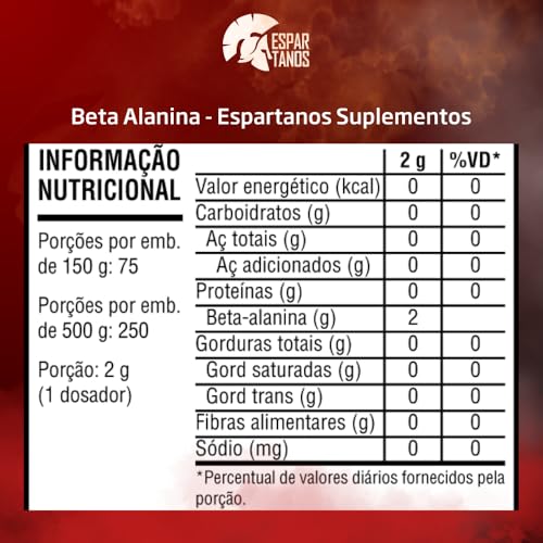 Beta Alanina 500g 100% Pura - Espartanos Suplementos