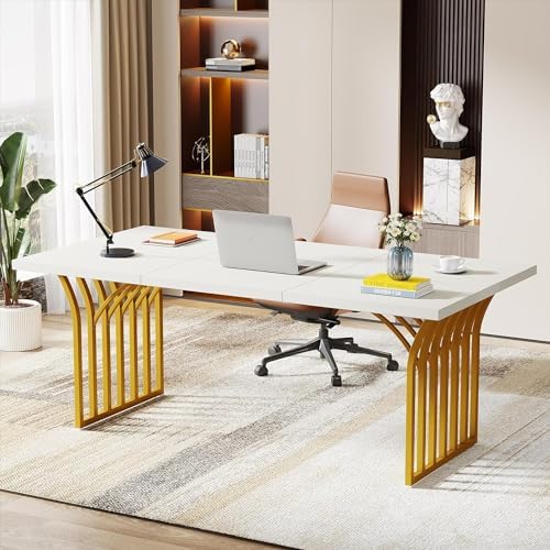 Tribesigns Computer Desk, 160 x 80 x 75 cm, Modern PC Table, Office ...