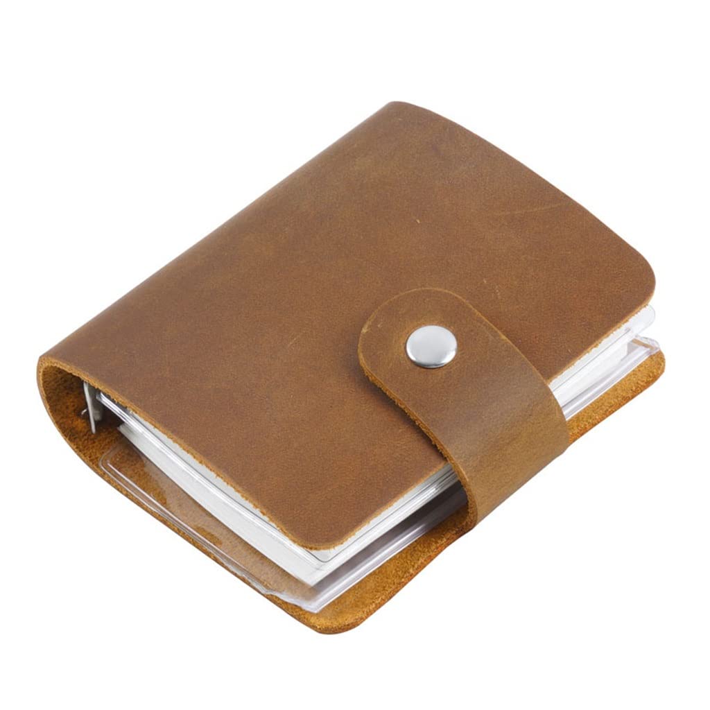 QERTYHKK Retro Journal Crazy Horse Leather A9 3 Rings Mini Diary Weekly Planner Loose-leaf Hand Account Cowhide Notepad Portable Memo pad