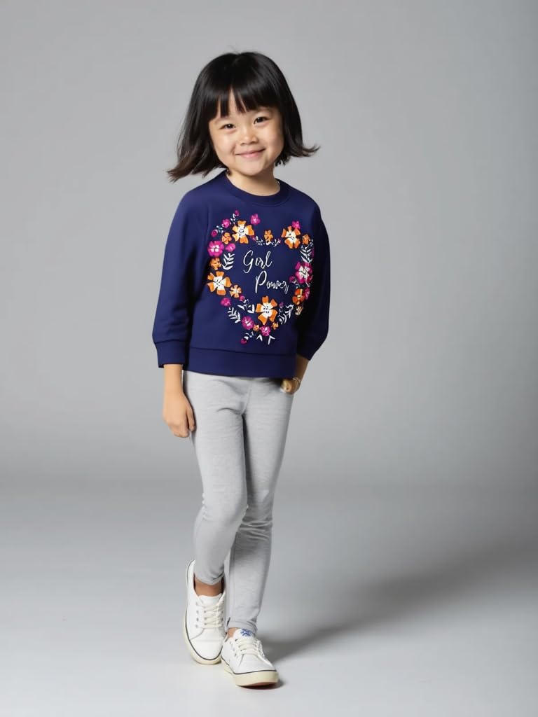 NammaBaby Girls Cotton Round Neck Sweatshirt