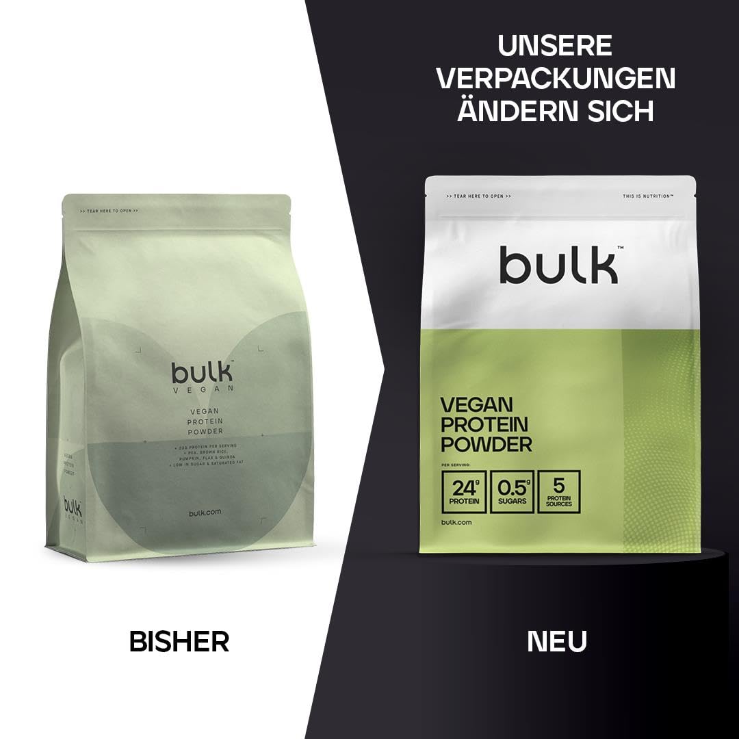 Bulk Proteína vegana en polvo, Galletas de Chocolate, 1 kg, 28 (Paquete de 2)