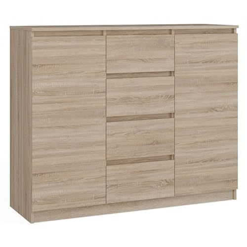 CDF Kommode Eiche Sonoma 2 Türen 4 Schubladen Komode & Sideboards Schmal Schubladenkommode Sideboard 97 cm Hoch Wohnzimmer Komodenschrank 40x70x97 für Schlafzimmer Arbeitszimmer Flur Schubladenschrank CDF Kommode Eiche Sonoma 2 Türen 4 Schubladen Komode & Sideboards Schmal Schubladenkommode Sideboard 97 cm Hoch Wohnzimmer Komodenschrank 40x70x97 für Schlafzimmer Arbeitszimmer Flur Schubladenschrank