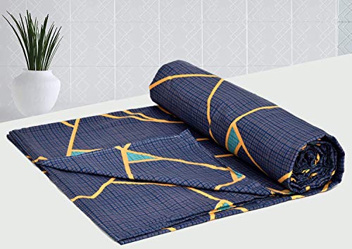 Image of MORADO Premium Glace Cotton Single Bed Quilt Cover /Duvet Cover /Rajai Cover /Blanket Cover with Zipper (GreyGeometric, 60x90 Inches)