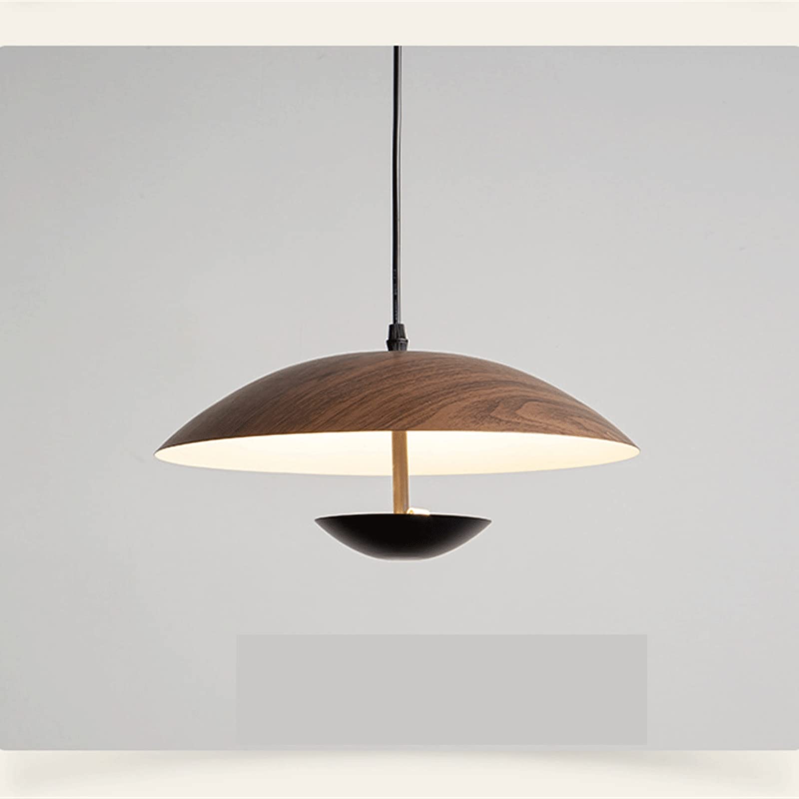 Bedside lamps Nordic Modern Minimalist Pendant Light Dish-shaped LED Bar Restaurant Aluminum Imitation Wood Grain Design Lamp(Wood grain)