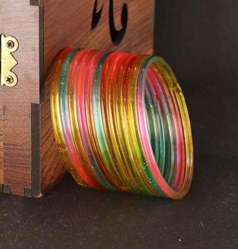 Image of STYOLLO Viral Jelly Transparent Plain Glass Chudi Set For Women & Girls | Traditional Bangle Set | Stylish Bangles For Girls | Ethnic Wedding, Festive & Daily Jewelry | Classic Designer Churi - Set Of 12