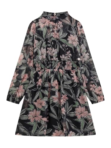 GUESS Girls' Floral Chiffon Long Sleeve Dress