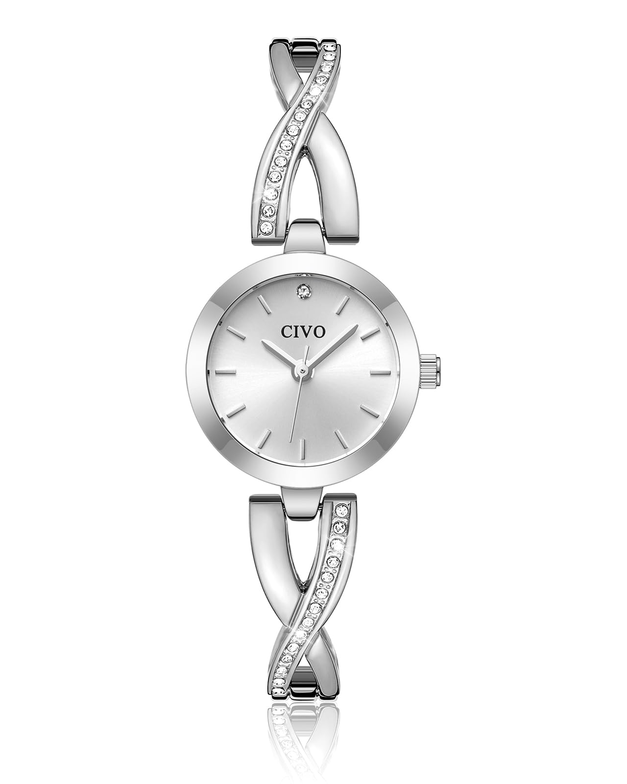 CIVO Klein Armbanduhr Damen Edelstahl: Gold/Silber Analog Diamant Damenuhr | Elegante Wasserdicht Quarzuhr für kleine Handgelenke Frauen Alltag Feierlichkeiten, Geburtstage und Jahrestage