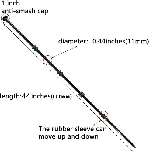 Miniatura 9 de Fercery 3.1 pies 37.4 in, poste para valla de jardín, fibra de vidrio pesada (diámetro 0.433 in), valla de árbol de Navidad, cercado temporal,