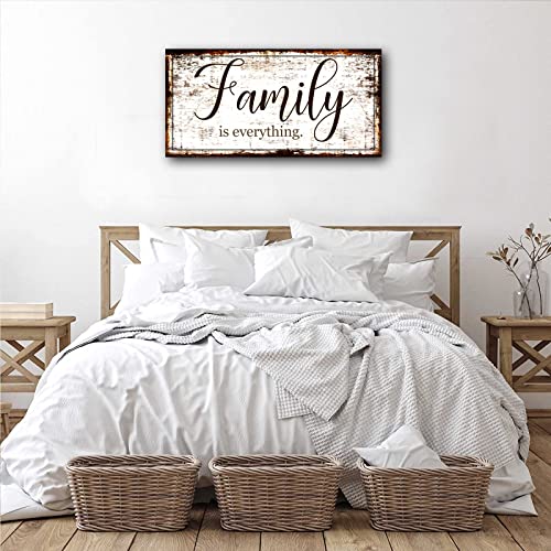 Family is Everything Wall Decor-Rustic Family Quote Print Canvas for Farmhouse Signs Canvas Wall Art-Retro Artwork Wall Decoration for Living Room,Bedroom,Dining Room,Office,Home Decor,Ready to Hang 20"x40" - Image 4