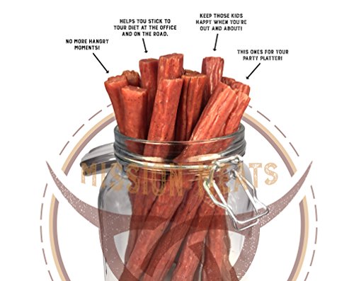Mission Meats Keto Free Range Turkey Jerky Sticks Gluten Free, Sugar Free, Nitrate