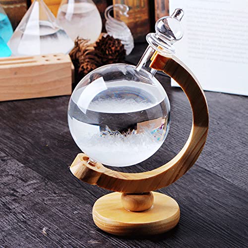 Sturmglas-Wettervorhersage, Wettervorhersagestation, kugelförmige Wetterglas-Wetterstation, dekorative Kristallkugel-Wettervorhersage, tolles Geschenk für Büro, Schreibtisch, Heimdekoration (Stil 3)