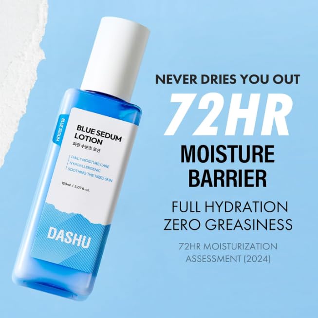 DASHU Blue Sedum Lotion | Korean Day & Night Face Lotion Barrier Repair Moisturizer, 8 Hyaluronic Acids 5.07 fl oz - Image 2