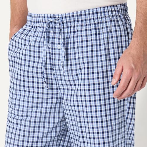 Image of Amazon Essentials Men's Cotton Poplin Straight-Fit Pajama Pants with Pockets, Elastic Waist, Drawstring