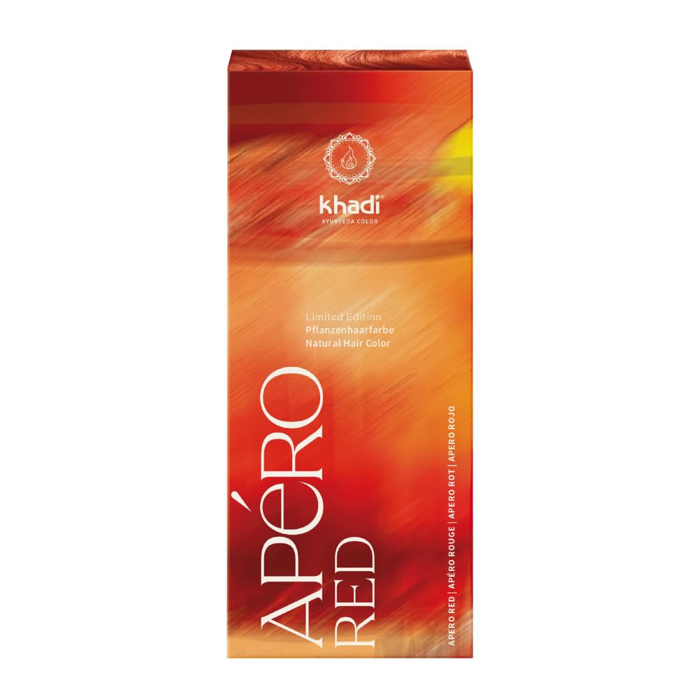 khadi APÉRO RED Natural Hair Color – fascinating play of colors between deep, sun-loving reds and an elegant, cooler light red – 100% herbal & natural – 3.5 oz