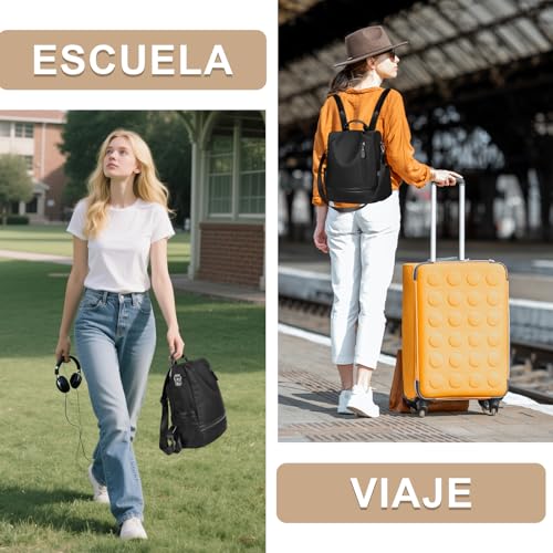 Eshow Mochila Mujer Antirrobo, se Puede como Bolsa Bandolera o Bolso de Mano, Bolso Casual para Trabajo Viaje Escuela Compras - imagen 8