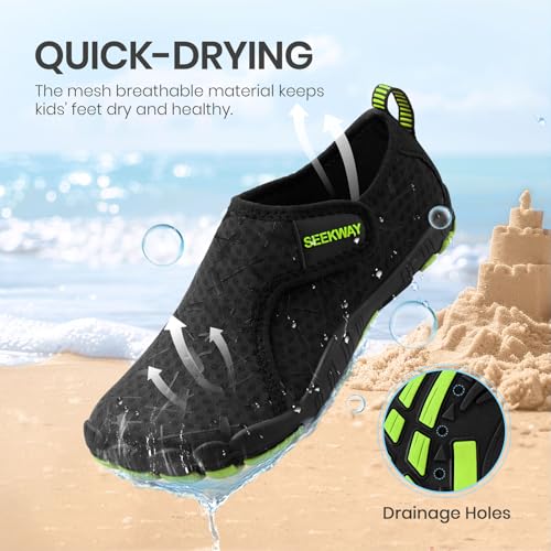 Image of SEEKWAY Barefoot Water Shoes for Kids - Wide Toe Box and Quick-Dry Sand Shoes Toddler for Hiking Swim Beach Pool Kayak Sport Accessories, Camping Essentials Non-Slip for Boys Girls Sizes