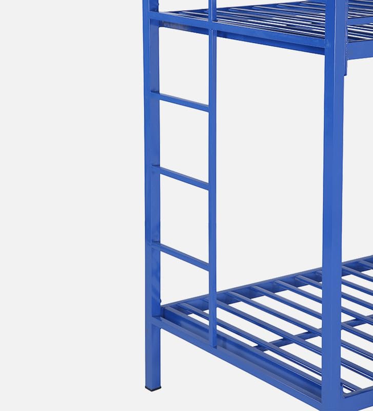 Image of Pilio Twin Over Twin Metal Bunk Beds for Kids | Bunker Bed for Adults | Double Decker Bed for Kids Room Furniture | Frame Only, Mattress not Included (Base Blue)