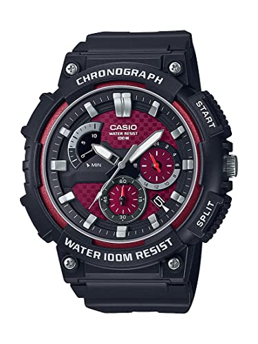 Casio MCW200H Series | Men’s Analog Watch | Black/Black |100M WR | Retrograde Chronograph | 1 Second Stopwatch | Date Display | Multi Dial | Resin Glass | Resin Case | Resin Band | 3 Year Batt