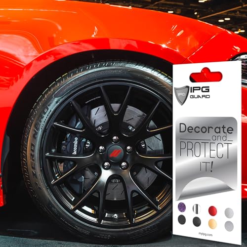 Image of IPG Compatible for Dodge Charger Challenger Durango Wheel Center Cap Decal Sticker Wrap Kit Personalize Your Vehicle (Inner Logo, Reflective - Red)