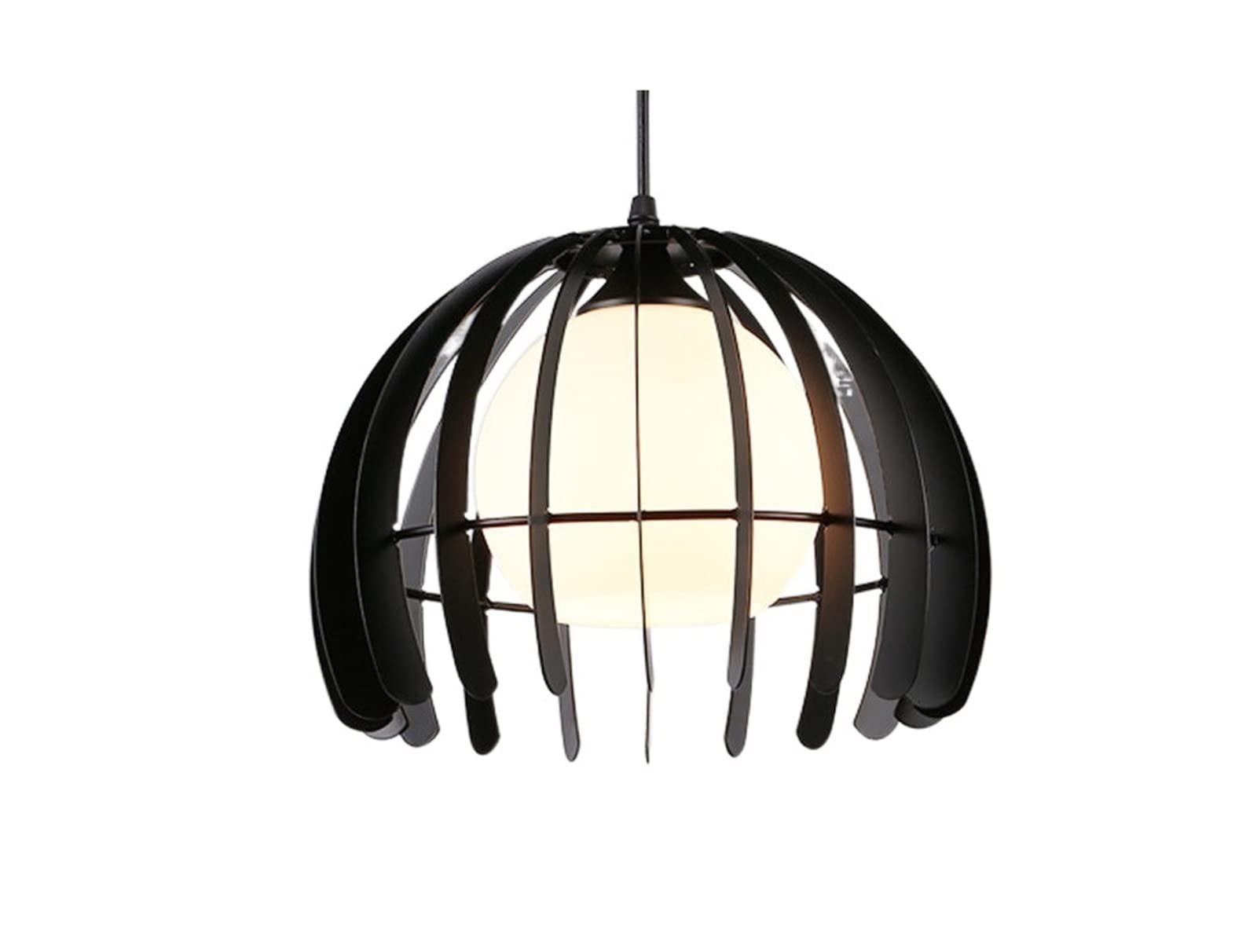 Plafonnier suspension créatif creux en métal noir avec tête unique E27