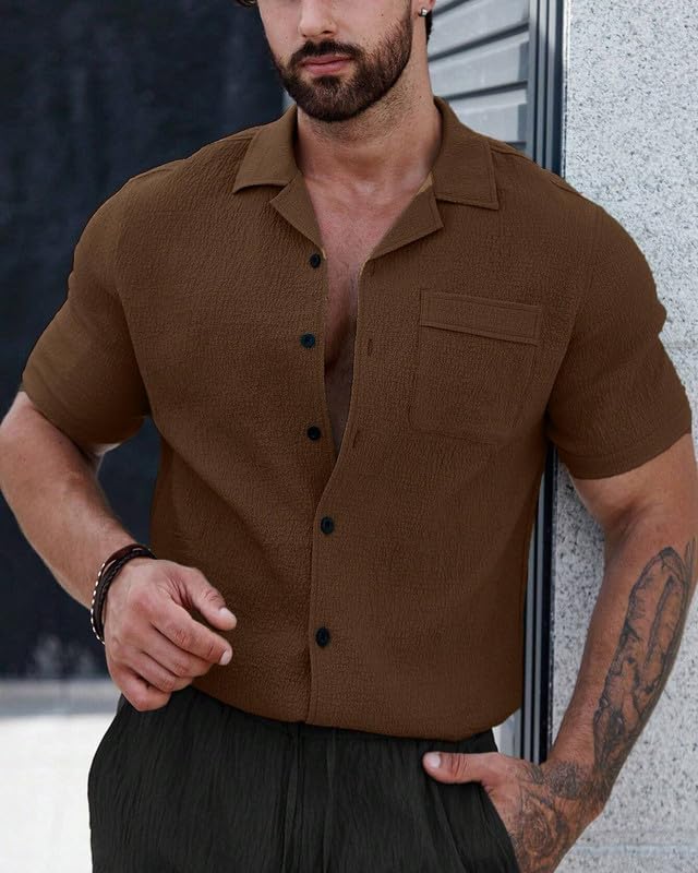 Image of I ENTERPRISE Casual Shirt for Men||Men Stylish Shirt|| Regular Fit Shirt for Men|| Men Stylish Shirt || Men Printed Shirt || Oversized Shirts for Men|| Shirt for Men (Solid-Shirt)