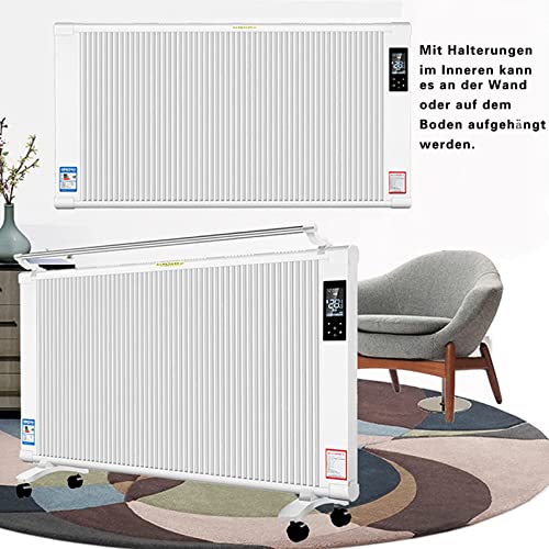 Elektrische Verwarming Verwarmingsconvector Draagbare Koolstofvezelverwarmer Elektrische Verwarming Elektrische Radiator Slaapkamer Woonkamer Wintercadeau Ventilatorkachel,2200W-White - Afbeelding 3